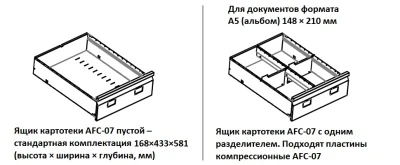 Картотека металлическая Практик AFC-07
